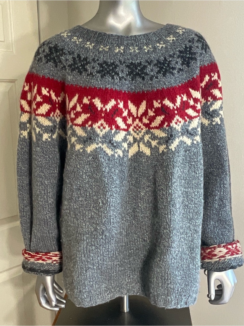 VINTAGE EDDIE BAUER NORDIC SWEATER ❄️ women size medium wool blend